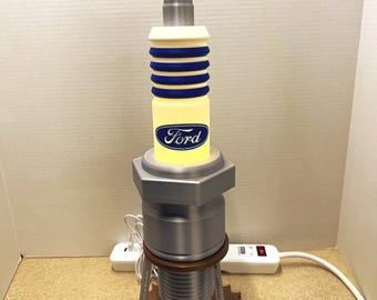 Spark plug themed LED lamp