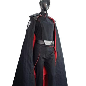 Star Wars Second Sister Inquisitor-Inspired Costume – Black & Red Cape Armor Suit.
