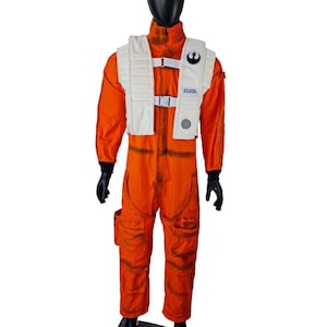 Orange Sci-Fi Flight Suit with Vest: Star Wars Cosplay Costume