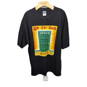 Vintage 90s Fred Babb &quot;Go To Your Studio And Make Stuff&quot; XL T Shirt Artist Rare