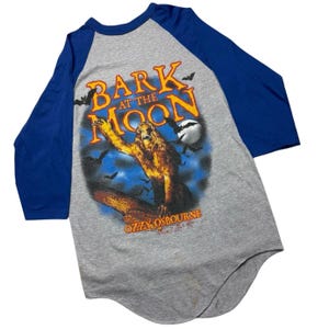 VTG 80s Ozzy Osbourne Bark at the Moon 1984 Tour Raglan Concert T Shirt