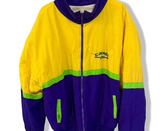 90s CAMEL Smoking Joe's Racing ナイロンジャケット Vintage 90s Camel Smokin Joe's Racing Jacket Full Zip Yellow