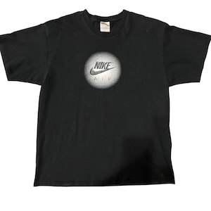 Nike Air Graphic T-Shirt Mens XL Black Short Sleeve Swoosh Heavyweight Cotton image 1