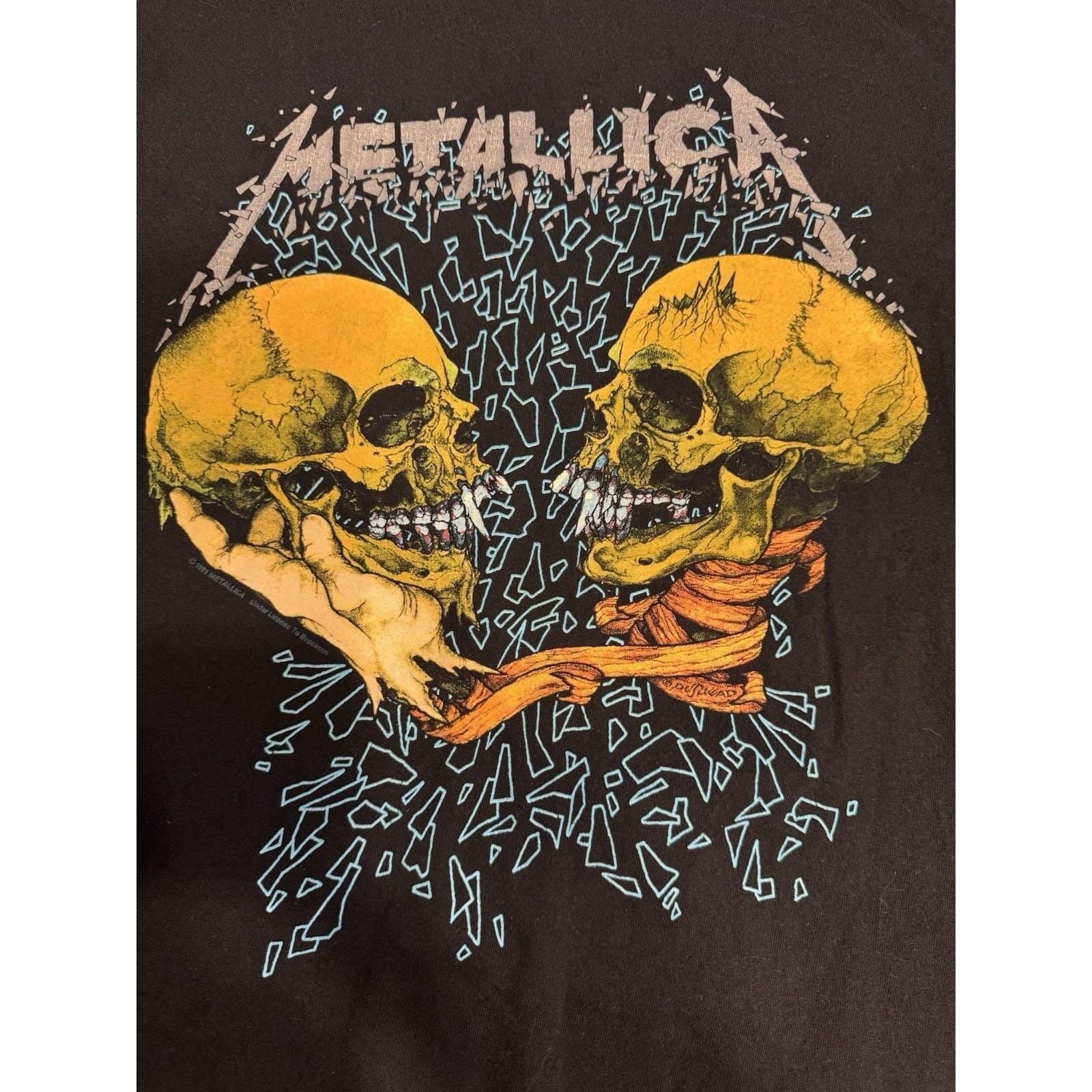 Vintage 1991 Metallica Sad but True Pushead Shirt Rare Double