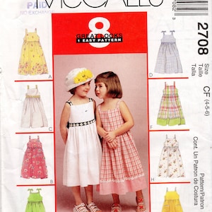 McCall's Size CF  4-5-6, Childs Dresses Pattern 2708 Uncut