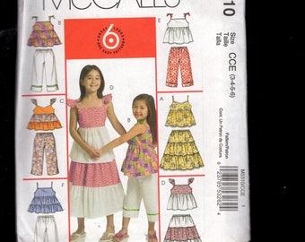 McCall's 5310 Pattern Girls Tops, Dress, Pants, Skirt