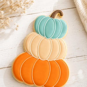 Cortador de galletas de calabaza apilada con sello / Cortador de galletas de Acción de Gracias / Sello para galletas de calabaza de otoño / Repostería de otoño / PETG impreso en 3D