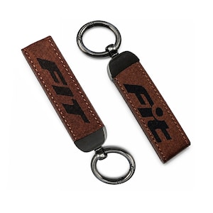 Honda Fit Leather Keychain JDM GE8 Tuner Gift GD3 Car Enthusiast Accessory Honda GK5 Jazz Hatchback Key Tag Manual Transmission Driver