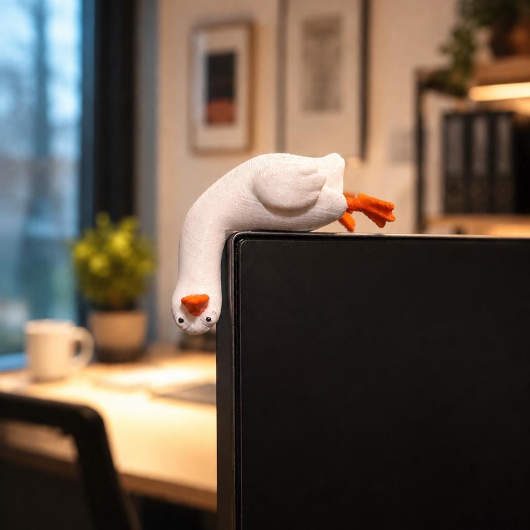 Desk Goose Monitor Buddy Computer Figurines Toy Fidget Stress Reliever ...