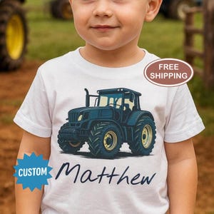 Unique Toddler Tractor Shirt Personalized Kids Farming Gift Customized Tractor Tee for Kids Fun Farming TShirt for Boy Kids Tractor Sticker