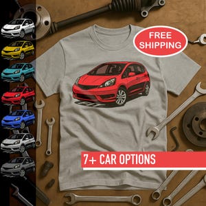 Unique Honda Fit Car Enthusiast Tee - Perfect Gift for Custom Car Fans, Honda Fit Car Sticker