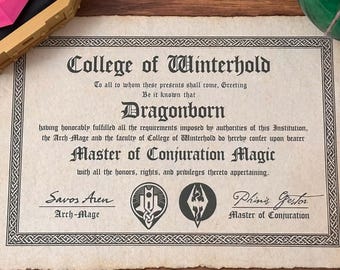 Custom Magic Academy Diploma | Personalized Fantasy College Certificate