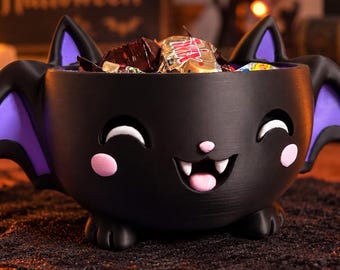 Bat Bowl for Halloween, STL + 3MF Digital Download, Commercial License