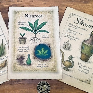 Set of 3 Fantasy Alchemy Prints | Glowing Herb, Forbidden Elixir & Invisibility Potion