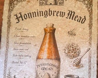 Fantasy Meadery TES Wall Art, Tavern Wall Art, Fantasy Parchment Print, RPG Game Room Decor
