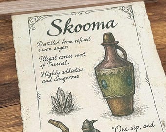 Forbidden Elixir Alchemy Scroll Print on Vintage Cotton Parchment