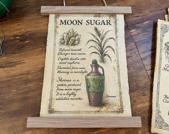 Moon Sugar Vintage Parchment Print: Elder Scrolls Skyrim Inspired Art