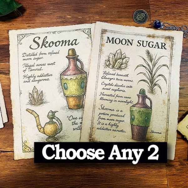 2 Skyrim Morrowind & Oblivion Wall Art Set | Elder Scrolls Parchment Prints