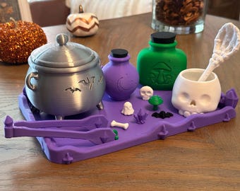 Monster Mix Lab Sensory Play Set 3MF Files, Halloween Potion Play, Witch Cauldron Toy, 3D Print Digital Download