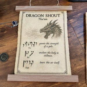 Fus Ro Dah Scroll Poster: Skyrim Elder Scrolls Art on Vintage Cotton