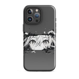Anime Girl - Phone Case, Protective Gray iPhone Cover, Comic Design