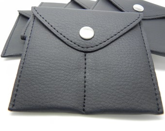 Cufflink Pouch - Black Jewelry Pouch - Double Pocket Jewelry Bag - Black Cufflink Storage Pouch - Soft Lined Cufflink Travel Pouch