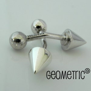 Cufflinks, strobiloid cufflinks, geometric cufflinks, cufflinks for men, unique gifts for him, men&#39;s silver cufflinks, 925 sterling, 701a