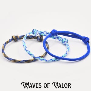 Ocean Blue Tripple Armband Set Blau Paracord Armband Bundle verstellbar Armband Pack Camo Beach Surf Style 3 verstellbare Paracord Armbänder
