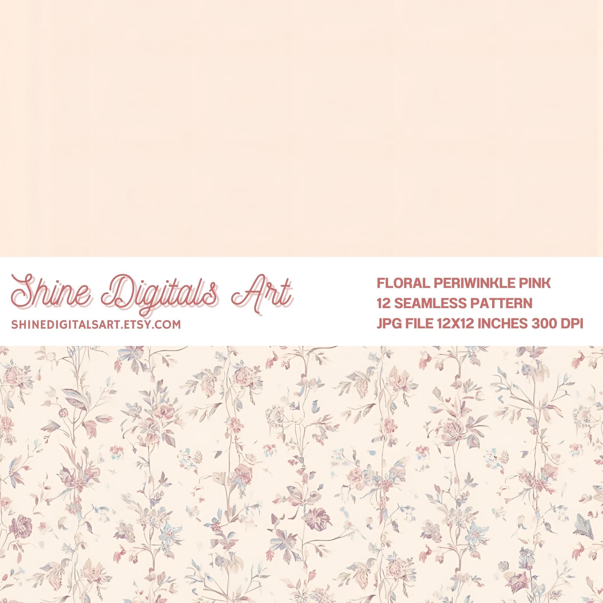 Floral Seamless Pattern: Periwinkle and Blush Pink Ditsy Flowers ...