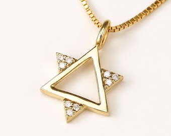 Ready To Ship Diamond Star of David Necklace Bat Mitzvah Gift