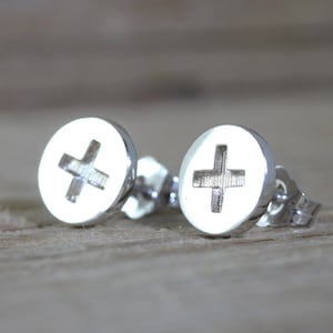 Oorknopjes met kruiskopschroef, eenvoudige witgouden oorknopjes, oorknopjes voor mannen, kleine oorbellen, gouden oorknopjes, boutoorbellen