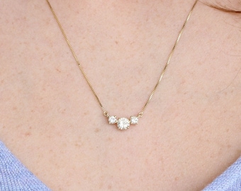 Necklace with three best sale stones