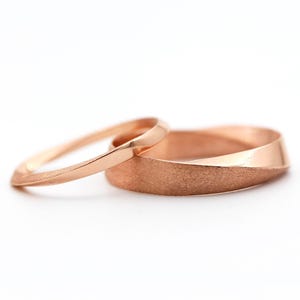 Wedding Band Set, His And Hers Wedding Rings Set, Mobius Rings Set, Mobius Wedding Ring Set, Mobius Wedding Band Set, Twisted Wedding Band