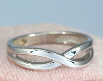 Bague de promesse noeud infini, bague tendance à porter au quotidien, cadeau de Noël pour elle