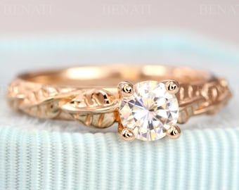 Leaf Diamond Engagement Ring, Engagement Ring, Antique Engagement Ring, Antique Engagement Ring, White Gold And Diamond Engagement Ring