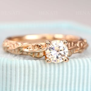 Leaf Diamond Engagement Ring, Engagement Ring, Antique Engagement Ring, Antique Engagement Ring, White Gold And Diamond Engagement Ring