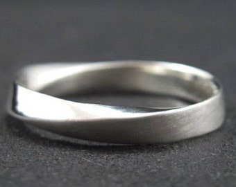 As Above So Below Mobius Strip Ring. Sterling Silver.
