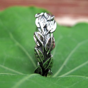 Silver Leaves Ring, Nature Inspired Leaf Ring Sterling Silver, Forest Leaf Jewelry, Vine Friendship Ring, Nature Ring Gift For Her