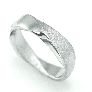 Möbiusring 5 mm in 14k 18k Weißgold, Möbiusring, modern & kontemporär, Herren Ehering