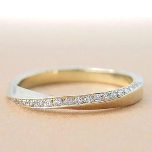 Mobius Diamond Ring, Diamond Mobius Wedding Ring, 14k Mobius Infinity Ring Mobius Wedding Band, Mobius Diamond Engagement Ring Gift For Her