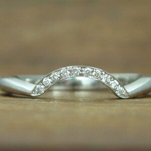 Diamond Wave Wedding Band: 14k Gold Matching Ring Set image 1