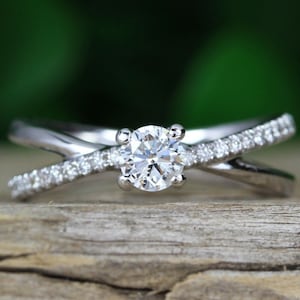 Diamond Engagement Ring, Diamond Infinity Knot Engagement Ring, 14k Gold & Diamonds, Braided Engagement Ring, Diamond Ring, 0.50 carat