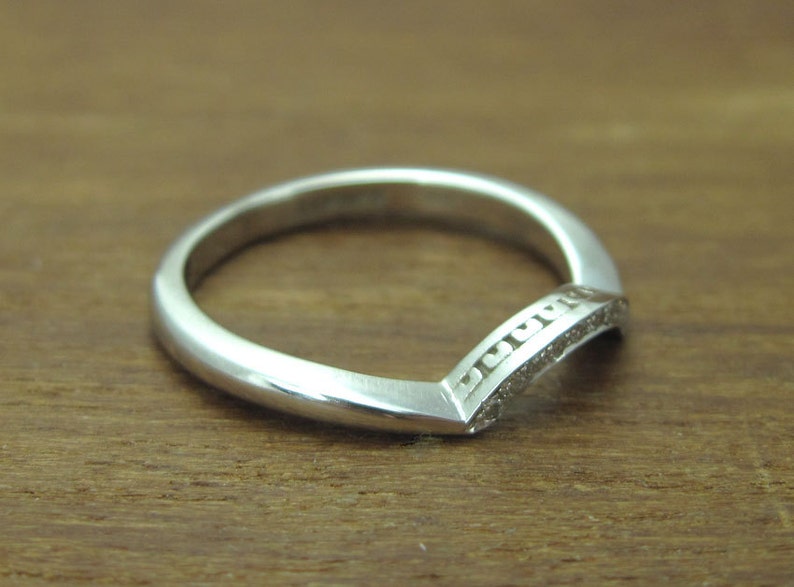 Diamond Wave Wedding Band: 14k Gold Matching Ring Set image 4