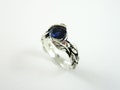 Iolite Leaf Ring: Sterling Silver Floral Gemstone Ring