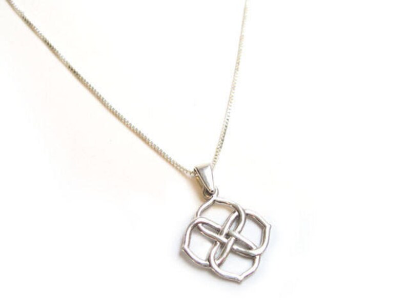 Unique Silver Pendant Necklace Infinity Knot Pendant Boho Etsy