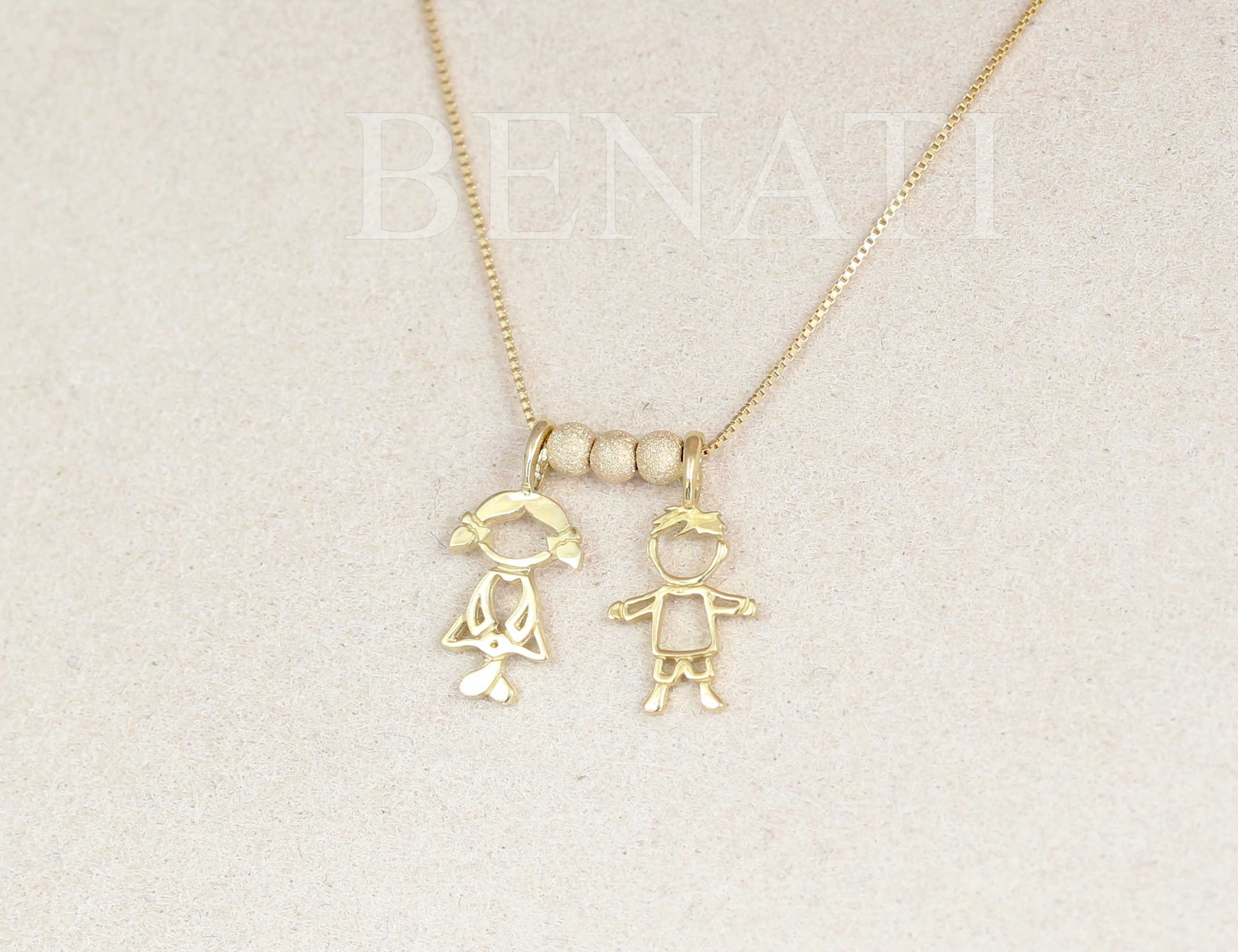 Gold Girl Pendant 14k Gold Child Pendantnew Baby Necklace Etsy