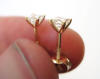 35 Carat Diamond Princess Stud Earrings 10kt White Gold