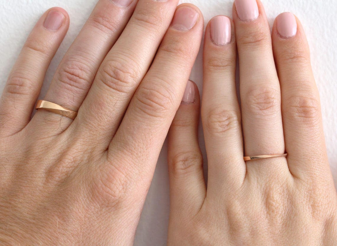 Wedding Band Set His And Hers Wedding Rings Set Mobius Rings image 4