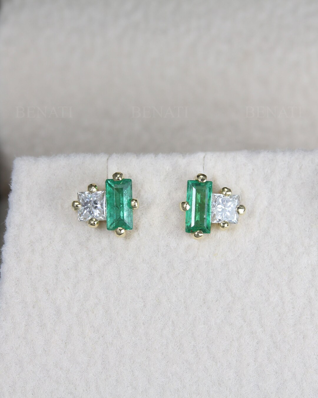 Emerald & Topaz Mélia Toi et Moi Stud Earrings main image 1