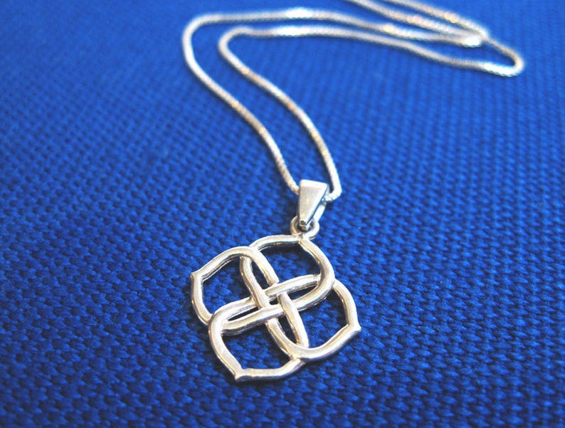 Unique Silver Pendant Necklace Infinity Knot Pendant Boho Etsy